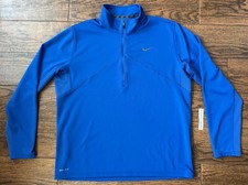 NIKE RUNNING LONG SLEEVE DRI-FIT 1/4 ZIP PULLOVER in ROYAL BLUE - Sz XL SWOOSH