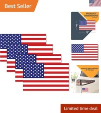 Patriotic 3x5 Inch Vinyl Magnet Decals - Magnetic Pride 4 Pack, Made in USA