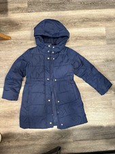 Crewcuts Girls Navy Blue Puffer Jacket Hooded 6-7 Years