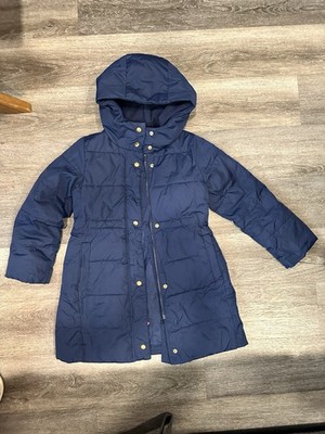 Crewcuts Girls Navy Blue Puffer Jacket Hooded 6-7 Years