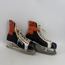 Vintage Bauer Silver Arrow NHL Philadelphia Skates Senior 10.3 Black Lace Up Ice