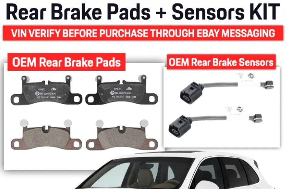 Juego de pastillas de freno traseras Porsche Cayenne 2011-2019 + sensores de freno originales (VIN) Foto 2 de 2