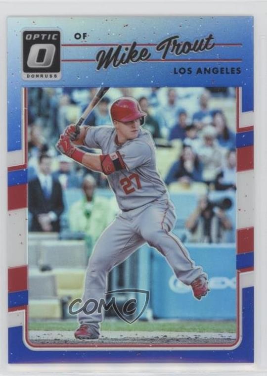 2017 Panini Donruss Optic Blue Prizm 143/149 Mike Trout #107