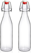 2 Pack Swing Top Glass Bottles 16Oz, Flip Top Glass Bottle with Airtight Lid for