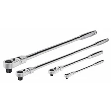 Powerbuilt 4 Piece 72 Tooth Pro Tech Long Reach Flex Head Ratchet Set with