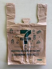 7-ELEVEN Pack of 50 Plastic Grocery Bags NEW Large HDPE tshirt style Discontinud