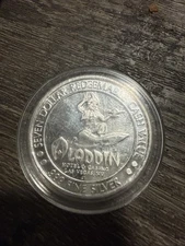 Rare Ali Baba Aladdin Casino 7 Dollar .999 Silver Gaming Token 24.6 Gr Not Scrap