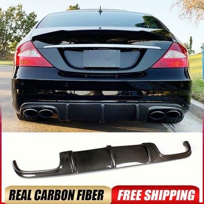 For Benz W219 CLS63 CLS55 2006-10 Real Carbon Rear Bumper Diffuser Lip Body Kit