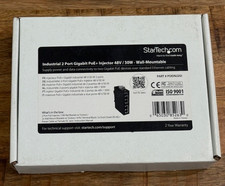 StarTech POEINJ2GI 2 Dual Port Gigabit POE Injector 48V 30W Wall Mountable New