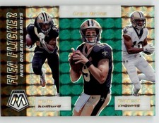2020 Panini Mosaic Flea Flicker Mosaic Green Drew Brees/Kamara/Thomas #12 NO