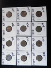 12 Circulated EF Lincoln Wheat Cents 1943 to 1958D