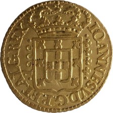 1741 PORTUGAL .917 GOLD 1000 REIS KING JOHN/ JOAO V 