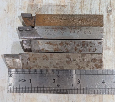 Lot 4 Wesson Lathe Bits: VR 65 AR 8,  BR 8 2A5,  AR 8 2A5,  AR 10 2A5 - Image 1 of 4