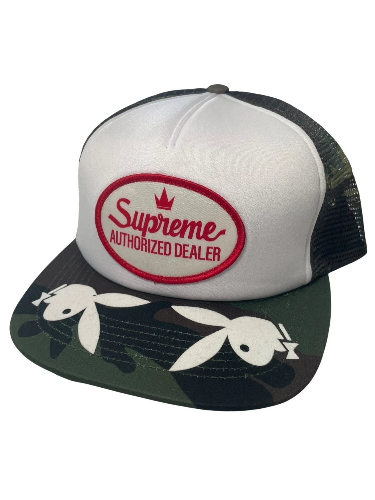Supreme Playboy Authorized Dealer Snapback Hat White Camo NWOT
