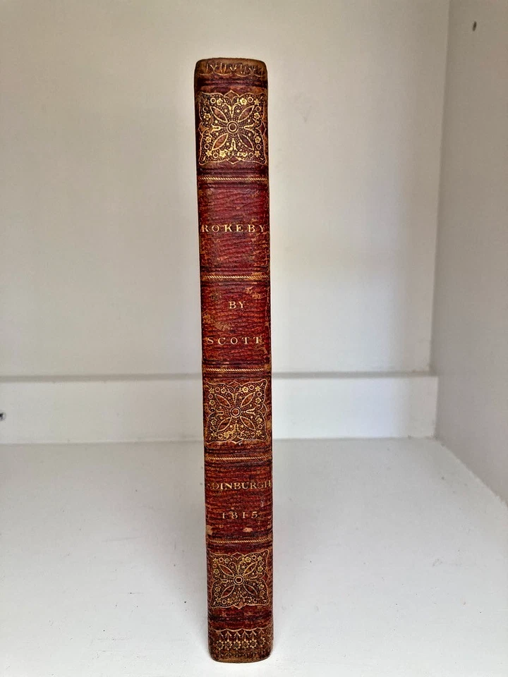 1815 Walter Scott ROKEBY — Regency Red Morocco Fine Binding & Scriven Provenance - Image 3 of 4