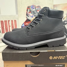 Hi Tec Men's Reznor 6" Black Nubuck Vegan Soft Toe Work Boots Shoes New
