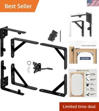 Heavy-Duty Anti-Sag Gate Kit with Stainless Steel Latch Hinges - Matte Black
