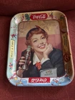 Vintage Coca-Cola Metal Serving Tray 1940s Style Girl w/ Bottle Have a Coke 13”