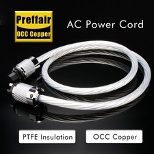 Preffair US/UK/AU/EU Versions Plug OCC Copper Silver Plated Power Cord 0.5-2m