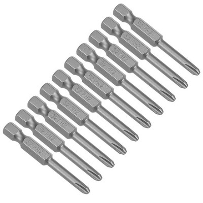 10pcs 50mm 1/4'' Hex Shank 4mm Magnetic Screwdriver Bit S2 High Alloy Steel