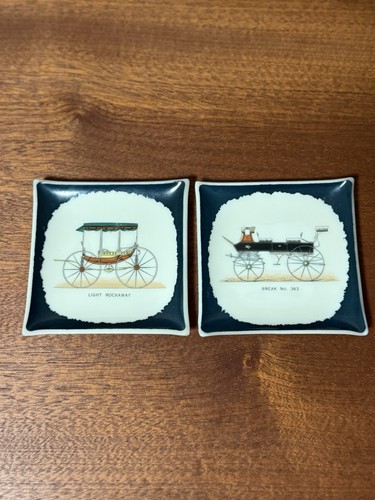 Set piatti portagioie vintage in vetro artistico stampa carrozza lotto 2 piccoli piatti in vetro - Foto 10 di 10