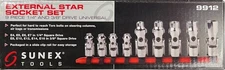 Sunex 9912 Universal External Star Socket Set 9-Piece