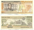 MEXICO NOTE 5000 PESOS 24.2.1987 SERIAL JP P 88b