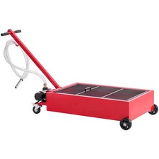 Low Profile Oil Drain Pan 17 Gallon Capacity Rolling Electric Pump Fit for - Red