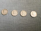 4 Mercury Silver Dimes   1938, 1940-D, 1942 and 1943   Full Lot 90% Silver
