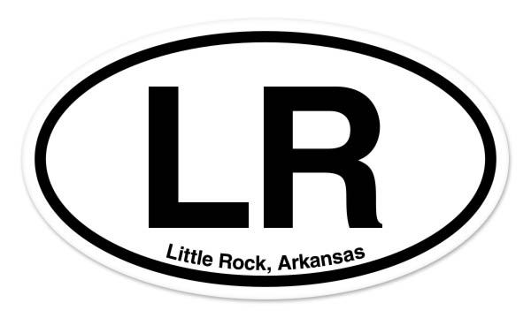 LR Little Rock Arkansas Oval car window bumper sticker decal 5