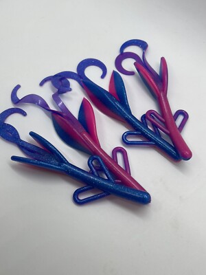 50pc 6'' Mornings Dawn Brush Hog Style Creature Bait bass fishing Soft Plastic