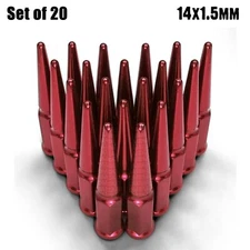 Red 4.5" Spike Lug Nuts 14x1.5 fit Camaro C1500 Ram Mustang Edge Challenger 5RD1