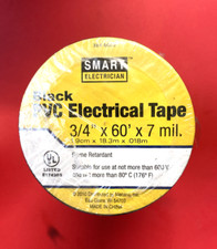 10 pack 3/4" x 60' Black PVC Pro Grade Electrical Tape 7 mil