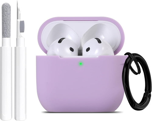 Maxjoy for Apple Airpods 4Th Generation Case Cover(2024), Silicone Case with Cle