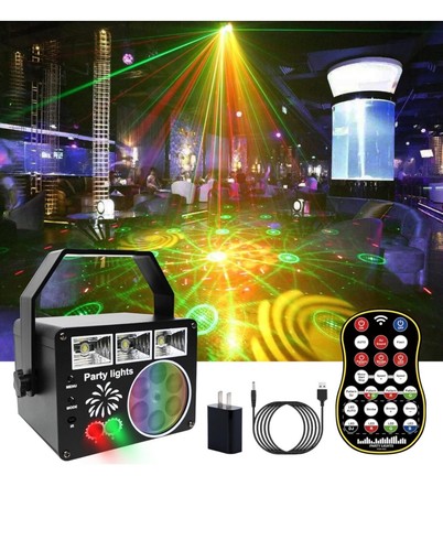 Party Lights Disco Dance DJ Lights 3IN1 Party light,LED Strobe,RGB LED Projector