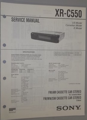 Sony AM-FM Stereo Cassette Player XR-C550 OEM Service Manual | EBay