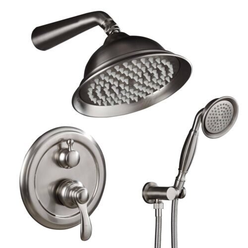 2-Handle 2-Spray of Rain Shower Faucet Shower Head in B. Nickel by ELLO&ALLO - Picture 1 of 5
