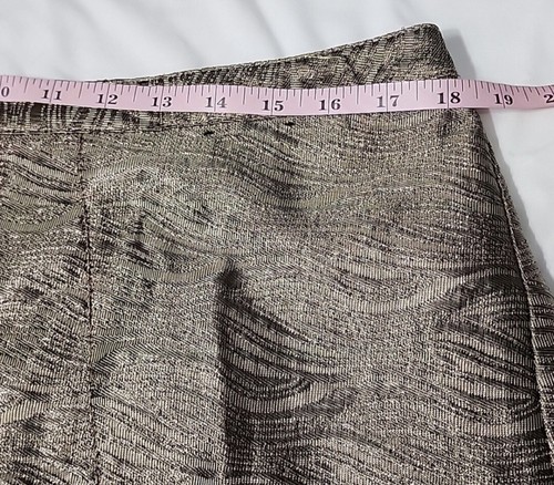 Lane Bryant a-line flare skirt size 16 midi metallic bronze abstract lined NWT - Picture 10 of 13