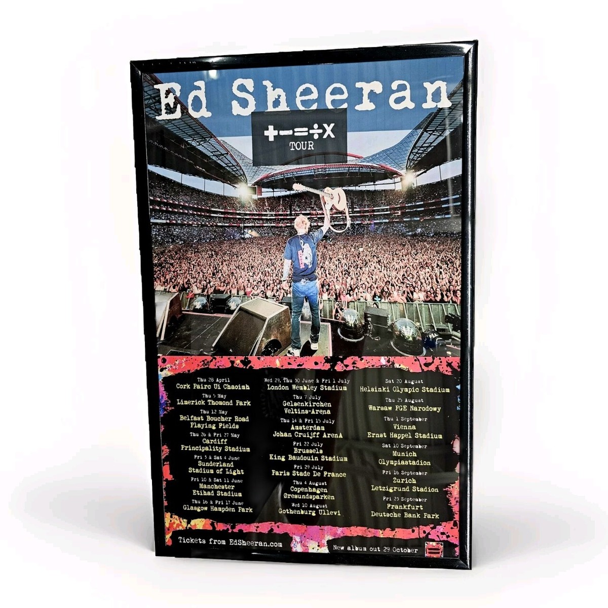 Ed Sheeran 2022 Mathematics Tour London Concert Poster 11 X 17