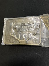 NOS VTG NRA Whittington Center Deer Belt Buckle Preserving Our Shooting Heritage