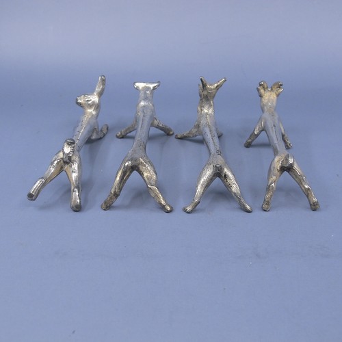 Antiguo Juego de 4 Cuchillo de Plateado Francés Restos Cabra Toro Conejo Zorro - Imagen 5 de 18