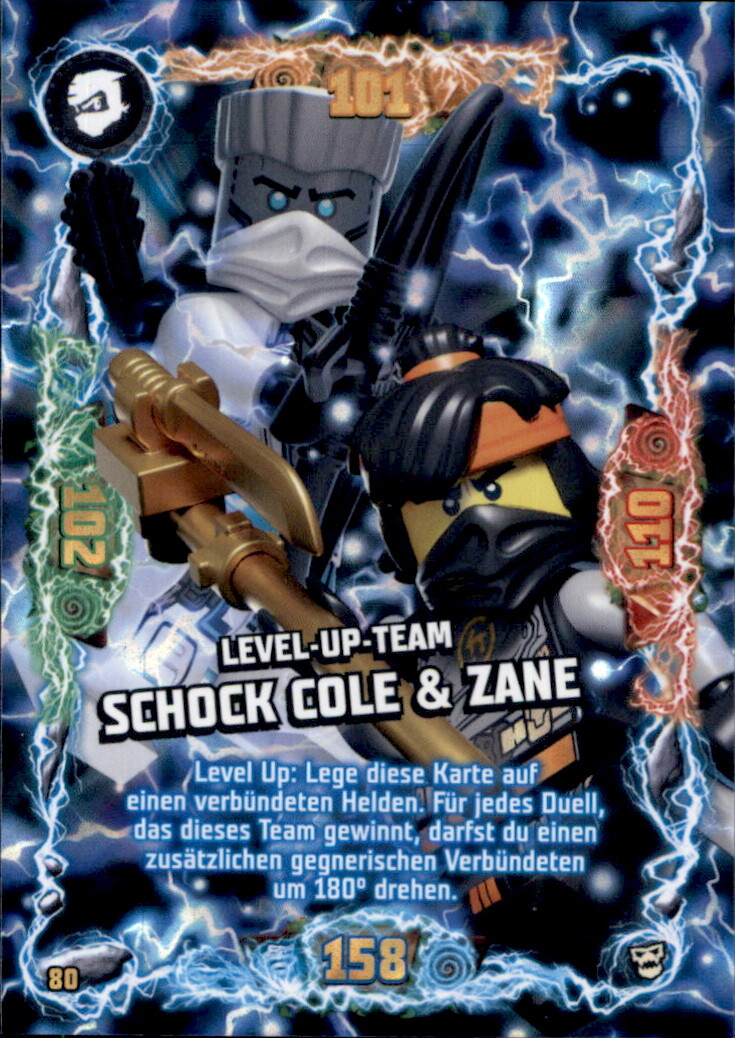 80 - Level-Up-Team Schock Cole & Zane LEGO Ninjago Trading Card