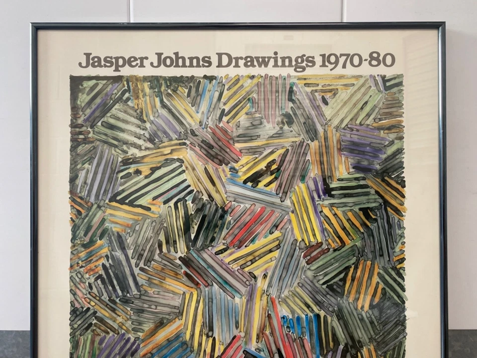 🔥 Cartel de exposición vintage de arte moderno de Jasper Johns dibujos de Los Ángeles, 1981 Foto 3 de 4