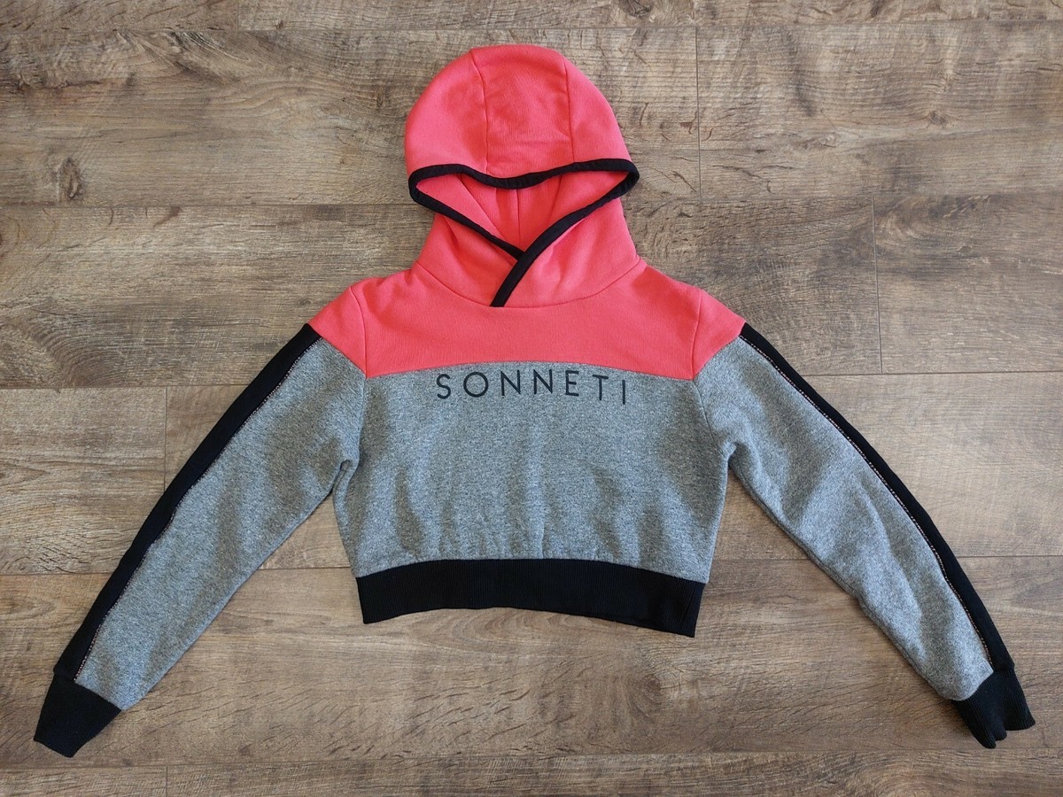 Sonneti Girls Cropped pink/grey Hoodie Age 10-12 UK