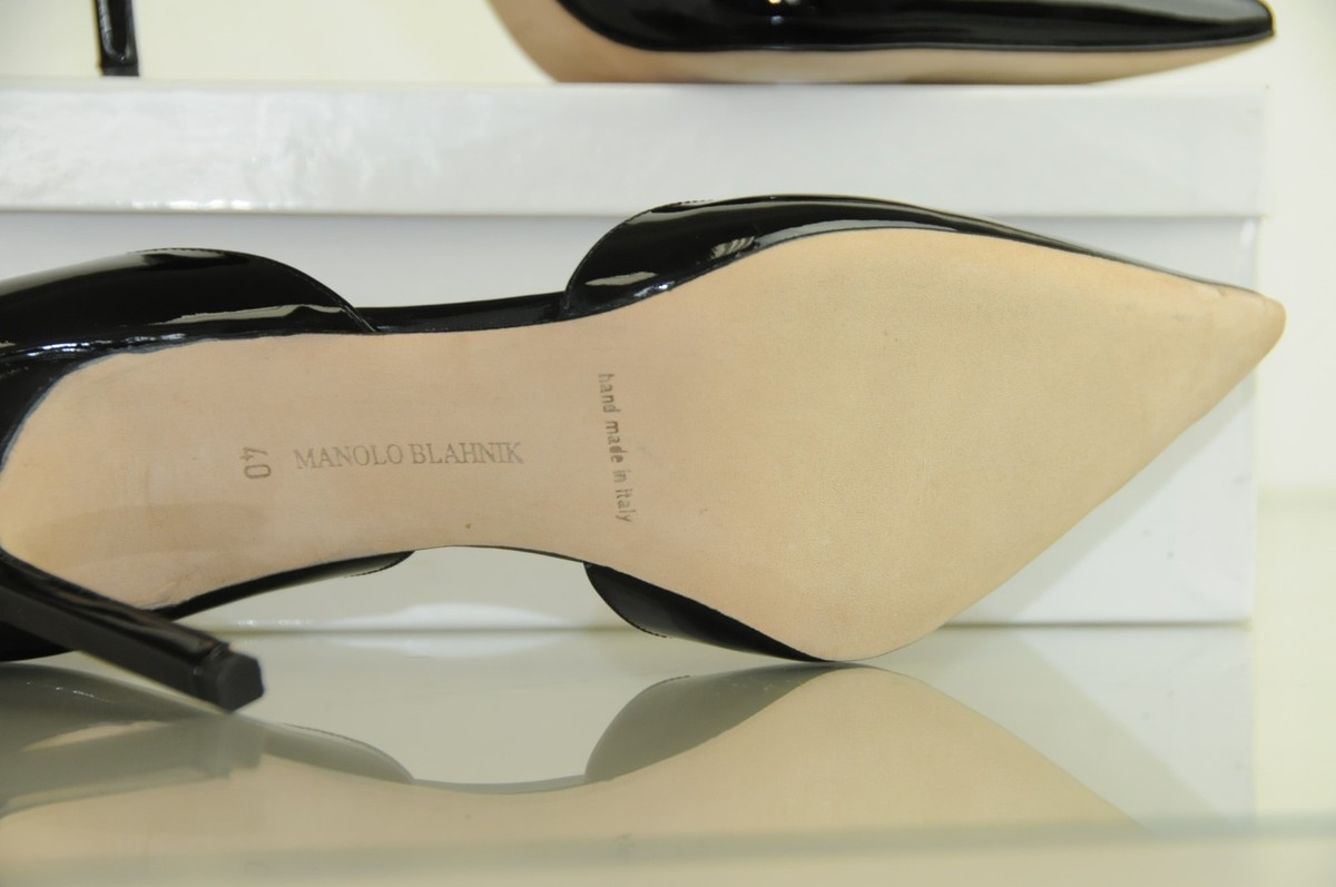 New Manolo Blahnik Tayler 105 Black Patent Heels Pumps New Manolo Blahnik Tayler 105 Black Patent Heels Pumps