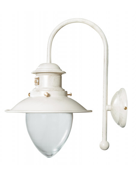 Applique Parete Ottone Brunito Old River Bianco | Illuminazione Nautica
