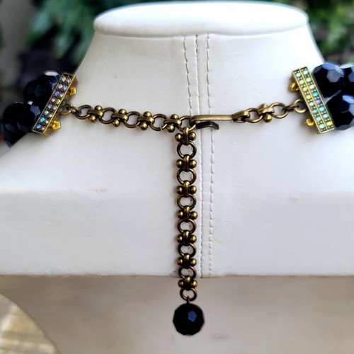 Heidi Daus Black Swarovski Crystal Choker Necklace 16" - Picture 4 of 10