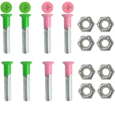 Dime Bag Hardware Skateboard Mounting Nuts and Bolts 1" Phillips - Watermelon