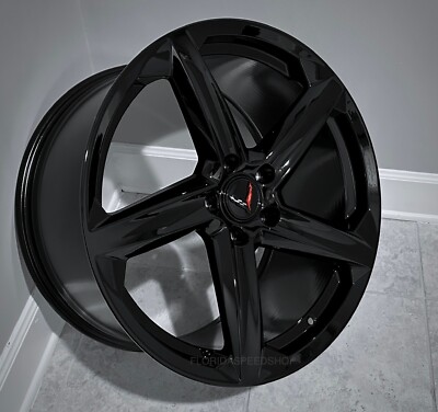 GLOSS BLACK C8 Z06 STYLE CORVETTE WHEELS 2020-2026 C8 BASE