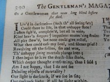 ABSTRACT PAGEs  X1 (1744)  BLIND BLINDNESS GENTLEWOMAN